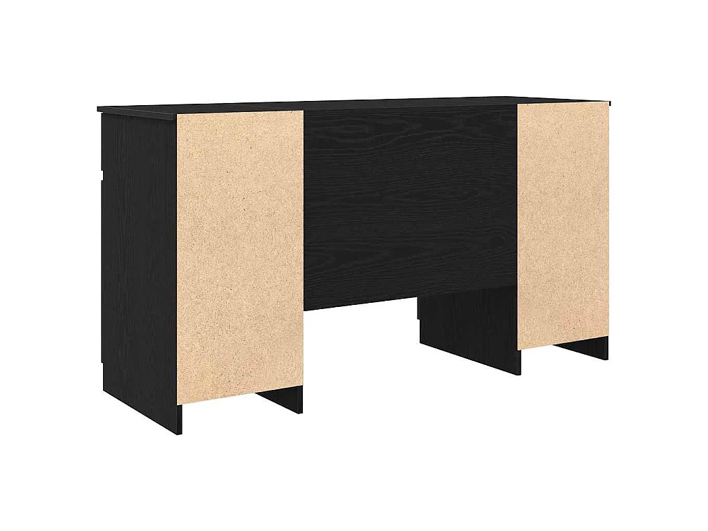 Bureau avec porte Chêne noir 140 x 49 x 76 cm Bois d'ingénierie