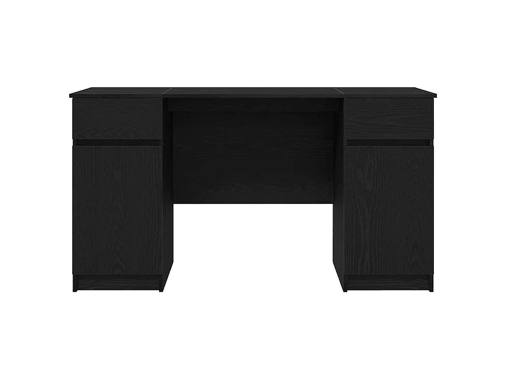Bureau avec porte Chêne noir 140 x 49 x 76 cm Bois d'ingénierie