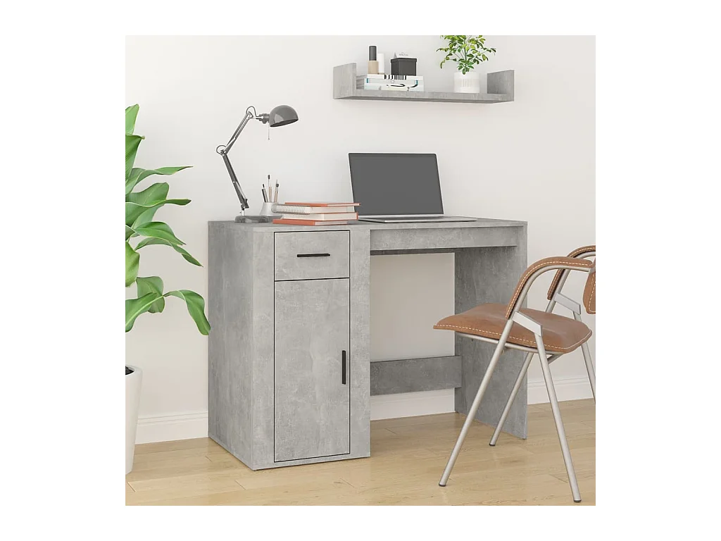Escritorio de hormigón gris 100x49x75 cm Madera de ingeniería