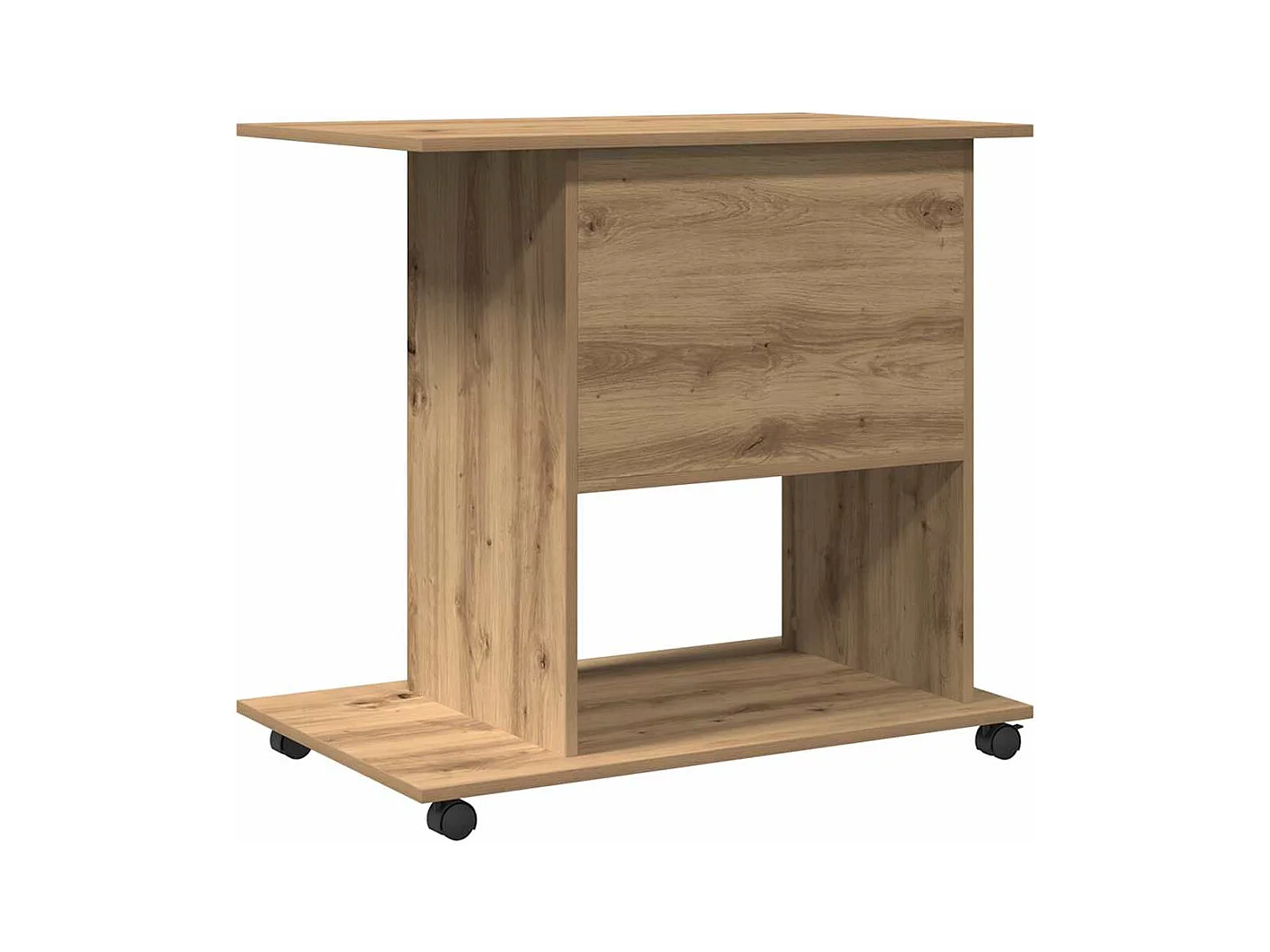 Bureau d'ordinateur chêne artisanal 80x50x75 cm bois ingénierie