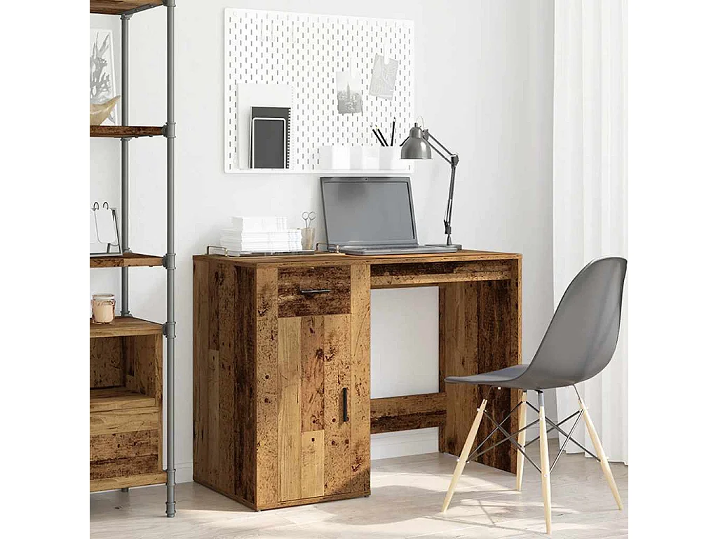 Oud houten bureau 100x49x75 cm bewerkt hout