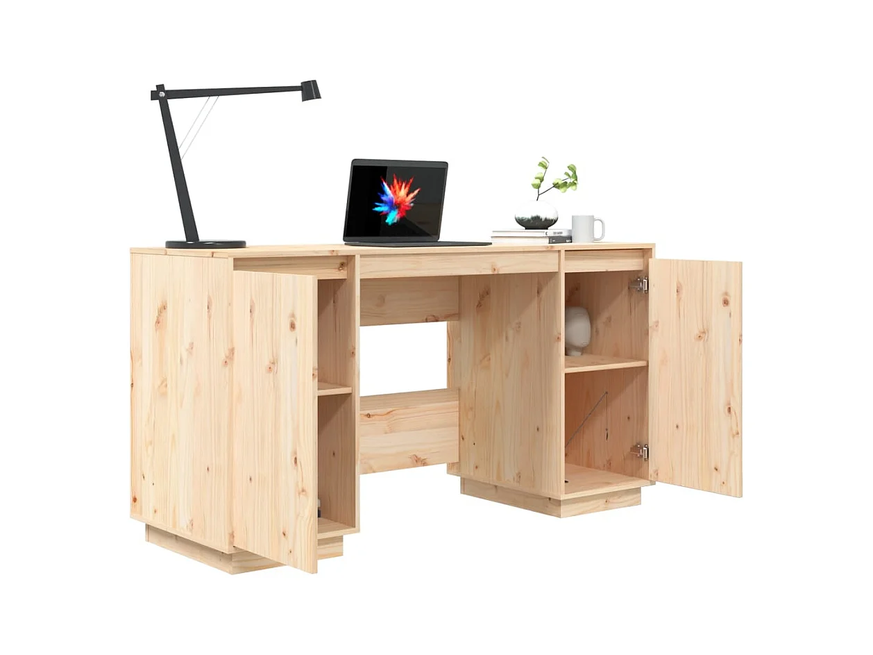 Escritorio 140x50x75 cm madera maciza de pino