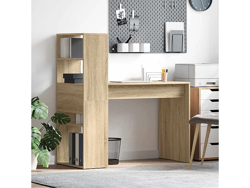 Scrivania in rovere Sonoma 113 x 54 x 120 cm in legno ingegnerizzato
