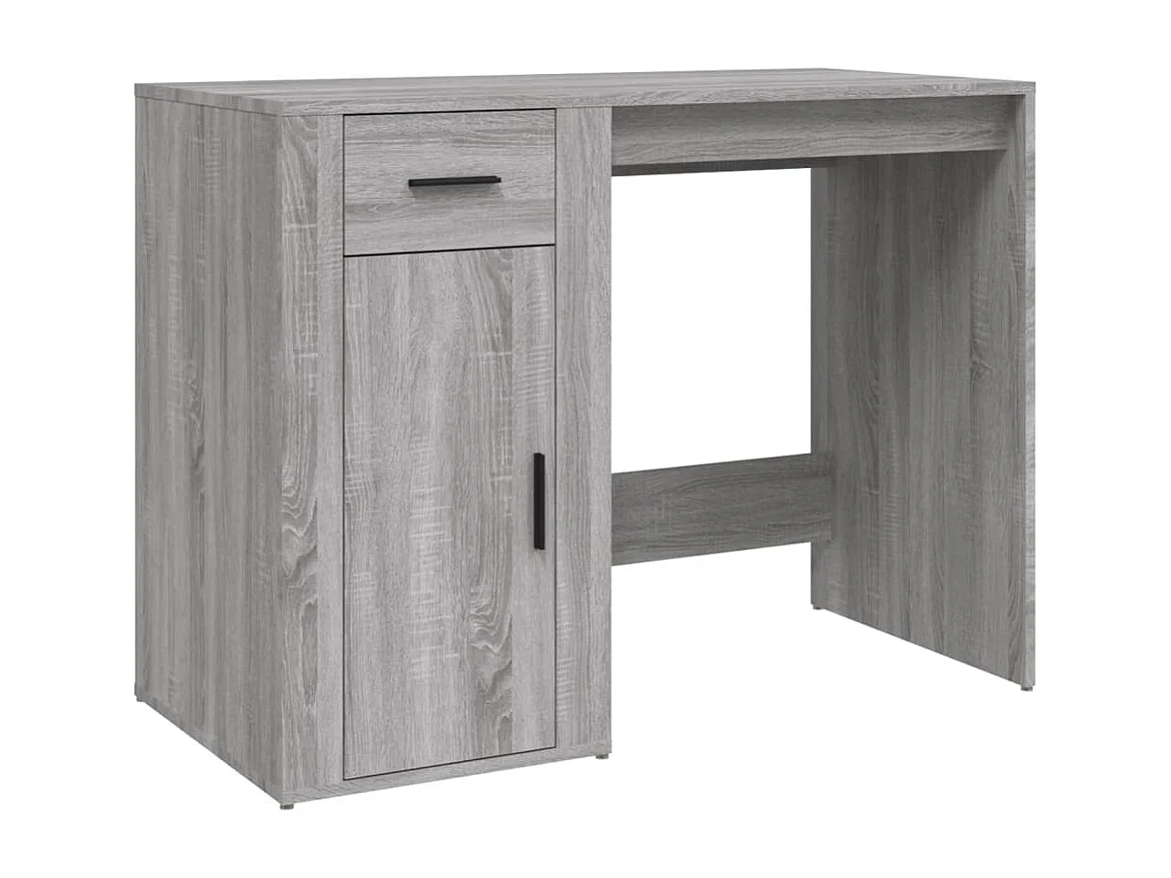 Escritorio de madera de ingeniería gris Sonoma con gabinete