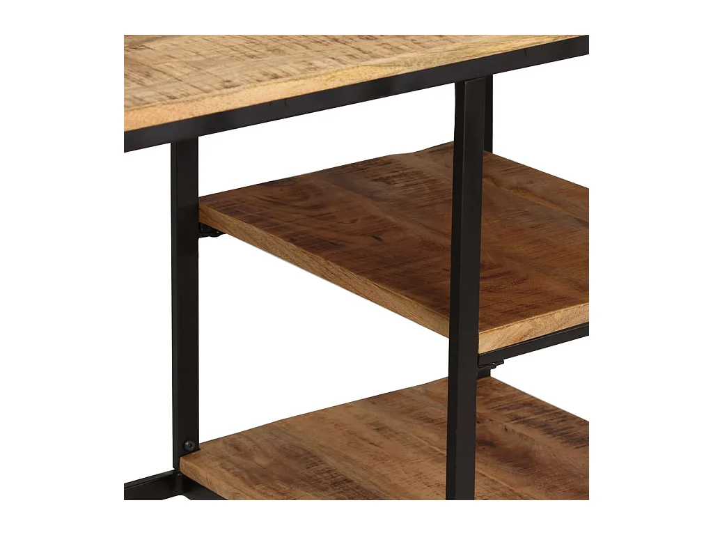 Scrivania con sgabello pieghevole Legno massello di mango 115x50x76cm