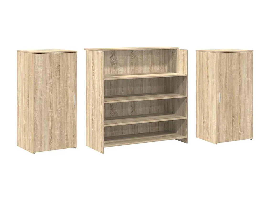 Bureau réception chêne sonoma 200x50x103,5 cm bois d'ingénierie