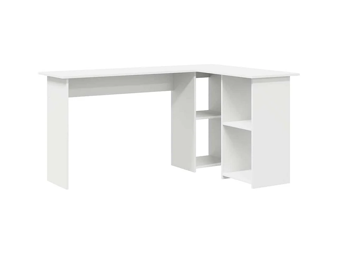 Bureau avec étagère Blanc 142 x 102 x 73 cm Bois d'ingénierie