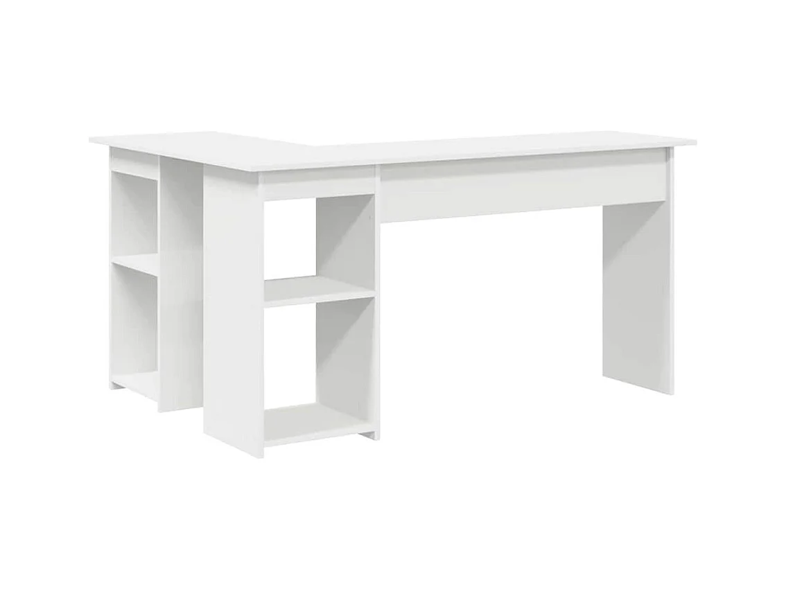 Bureau avec étagère Blanc 142 x 102 x 73 cm Bois d'ingénierie