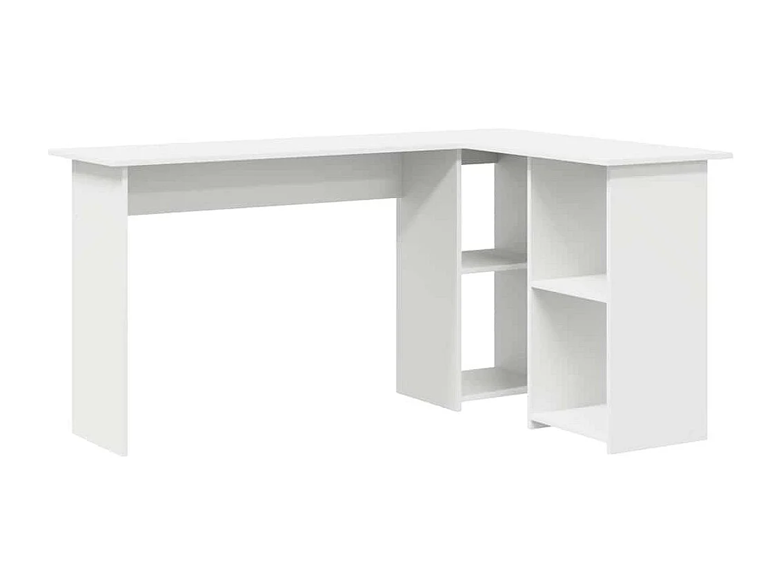 Bureau avec étagère Blanc 142 x 102 x 73 cm Bois d'ingénierie