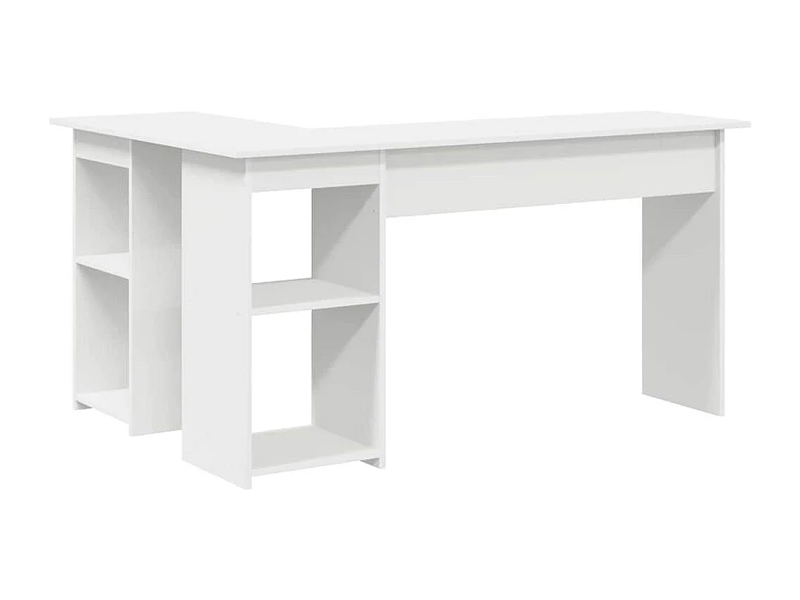 Bureau avec étagère Blanc 142 x 102 x 73 cm Bois d'ingénierie