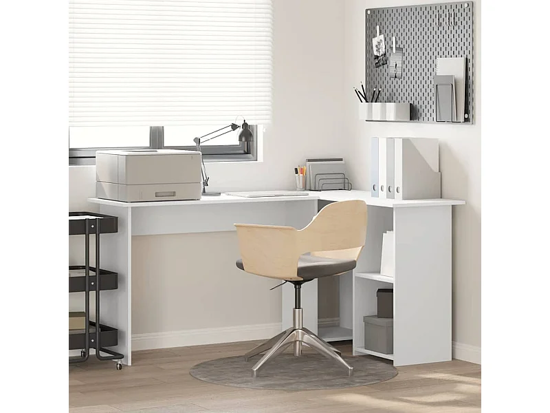 Scrivania con ripiano Bianco 142 x 102 x 73 cm Legno ingegnerizzato