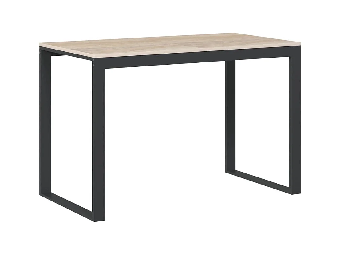 Escritorio de ordenador negro y roble 110x60x73 cm Aglomerado