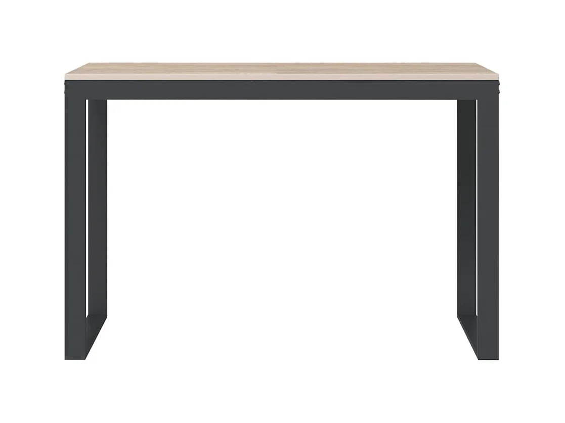 Escritorio de ordenador negro y roble 110x60x73 cm Aglomerado