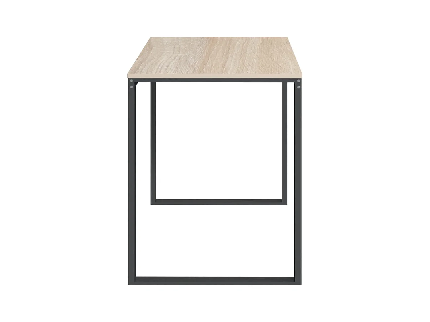 Escritorio de ordenador negro y roble 110x60x73 cm Aglomerado