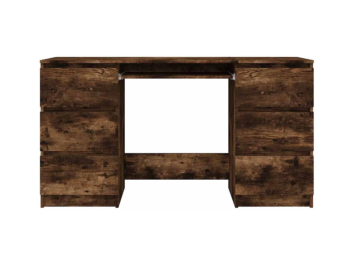 Gerookt eikenhouten bureau 140x50x77 cm, bewerkt hout