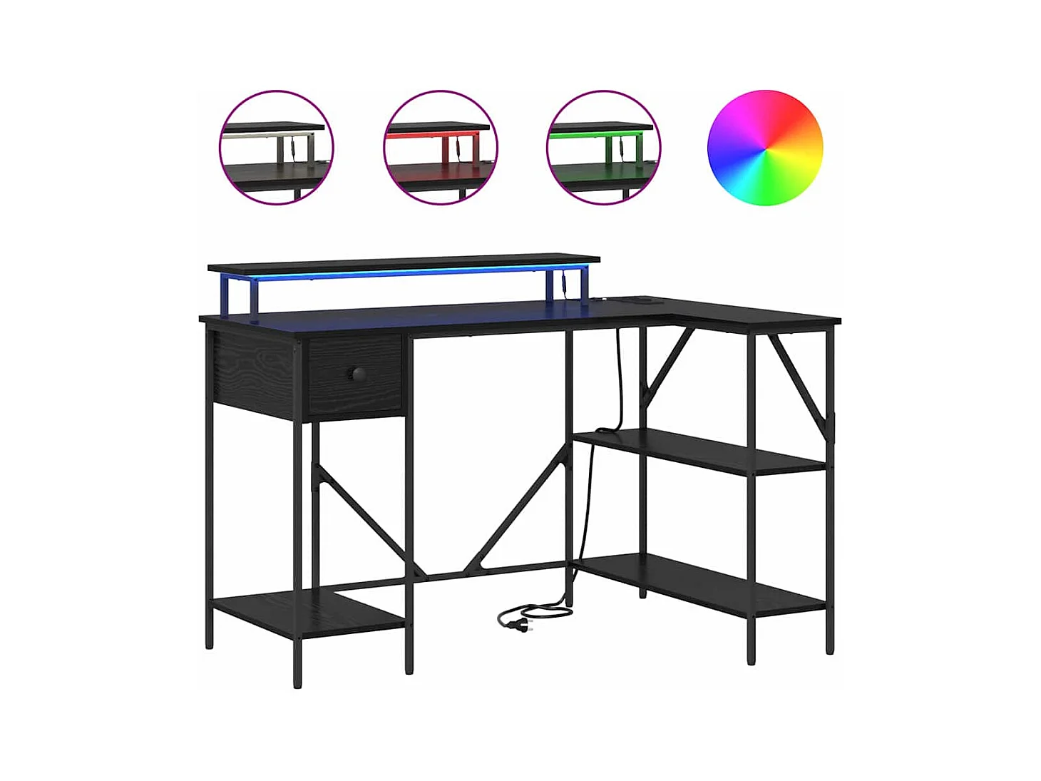 Bureau Chêne noir 120 x 79 x 86.5 cm Bois d'ingénierie