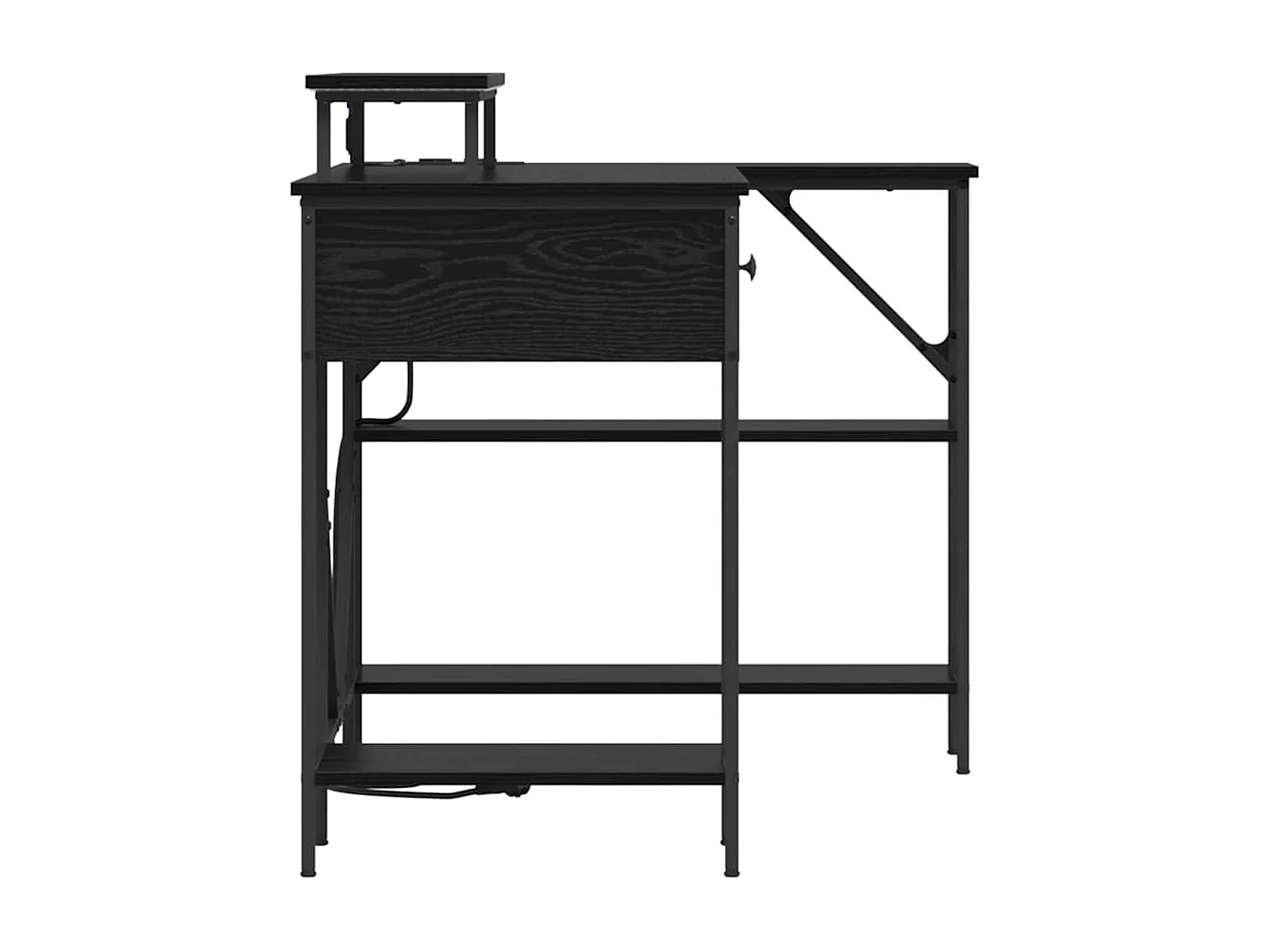 Zwart eiken bureau 120 x 79 x 86,5 cm bewerkt hout