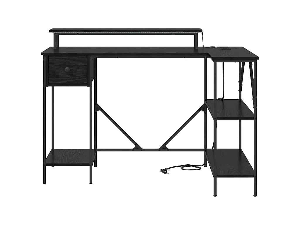 Scrivania in rovere nero 120 x 79 x 86,5 cm in legno ingegnerizzato