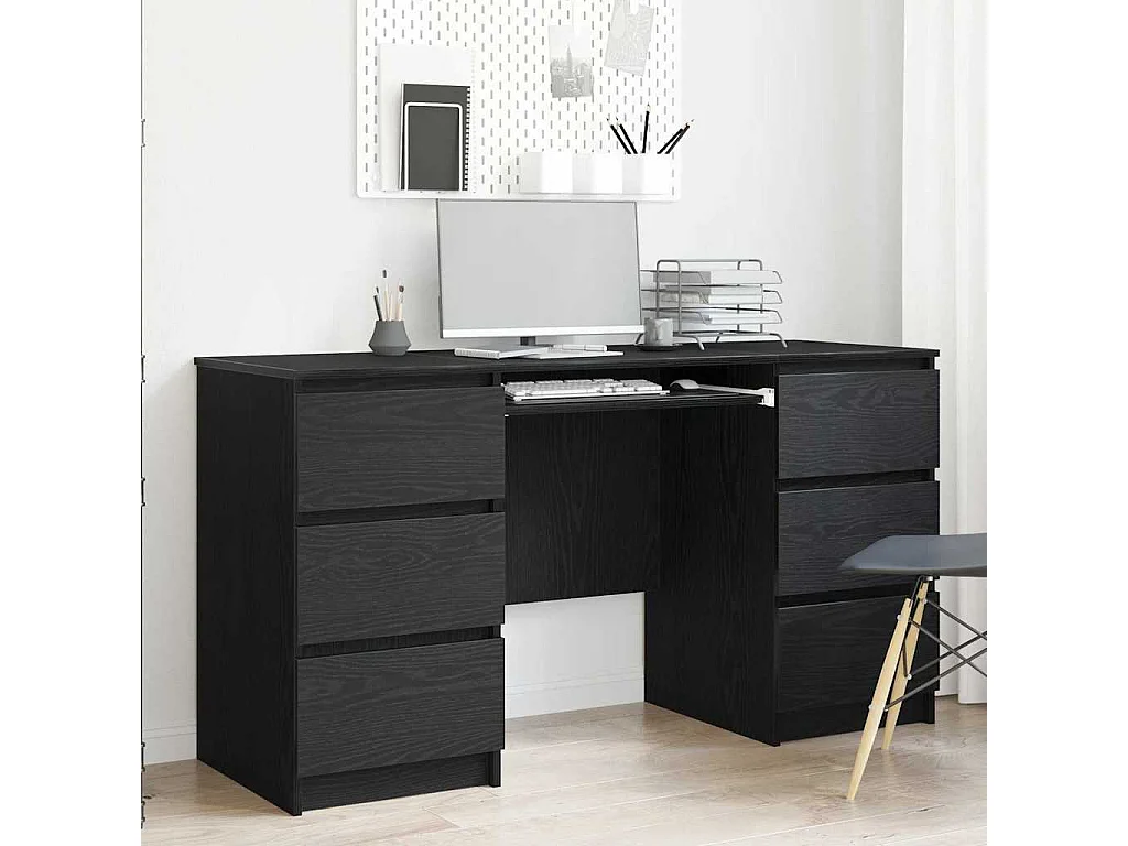Bureau Chêne noir 140 x 50 x 76 cm Bois d'ingénierie