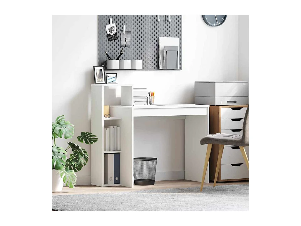 Bureau avec étagère Blanc 100 x 40 x 90 cm Bois d'ingénierie
