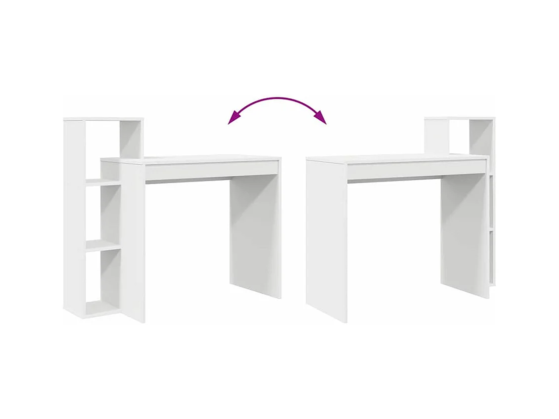 Bureau avec étagère Blanc 100 x 40 x 90 cm Bois d'ingénierie