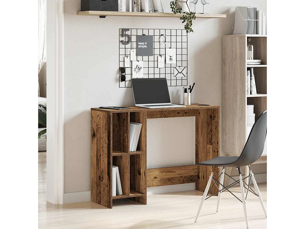Bureau vieux bois 102,5x35x75 cm bois d'ingénierie