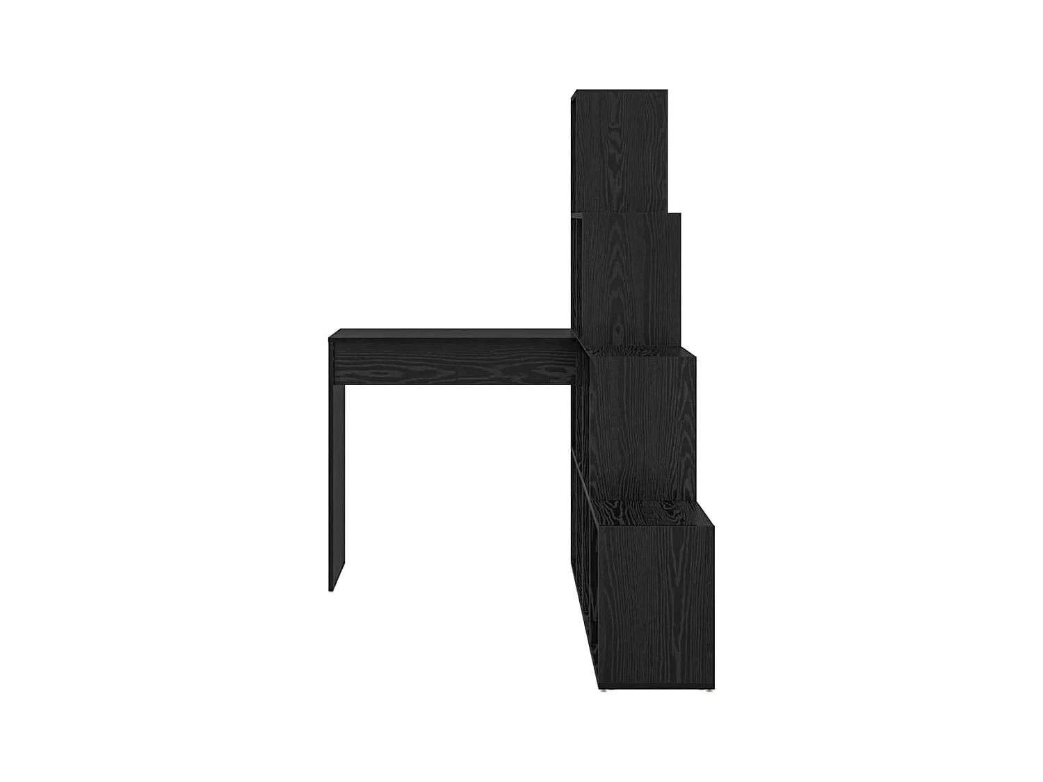 Bureau d'angle avec étagère Chêne noir 101.5 x 149.5 x 149.5 cm