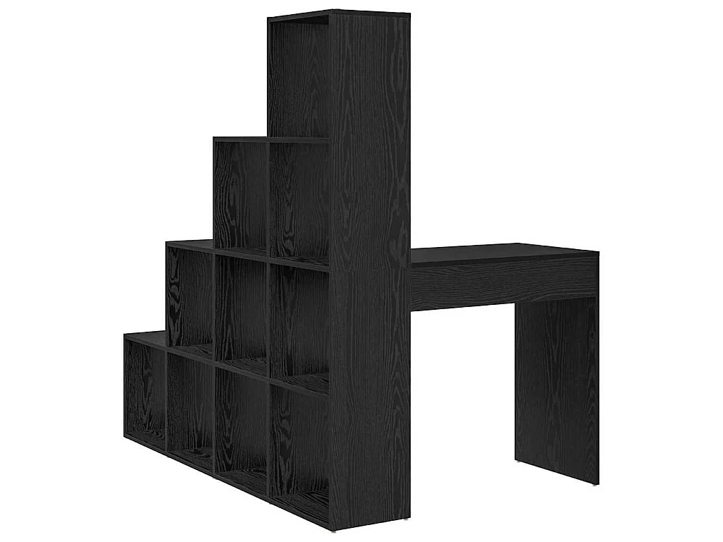 Bureau d'angle avec étagère Chêne noir 101.5 x 149.5 x 149.5 cm