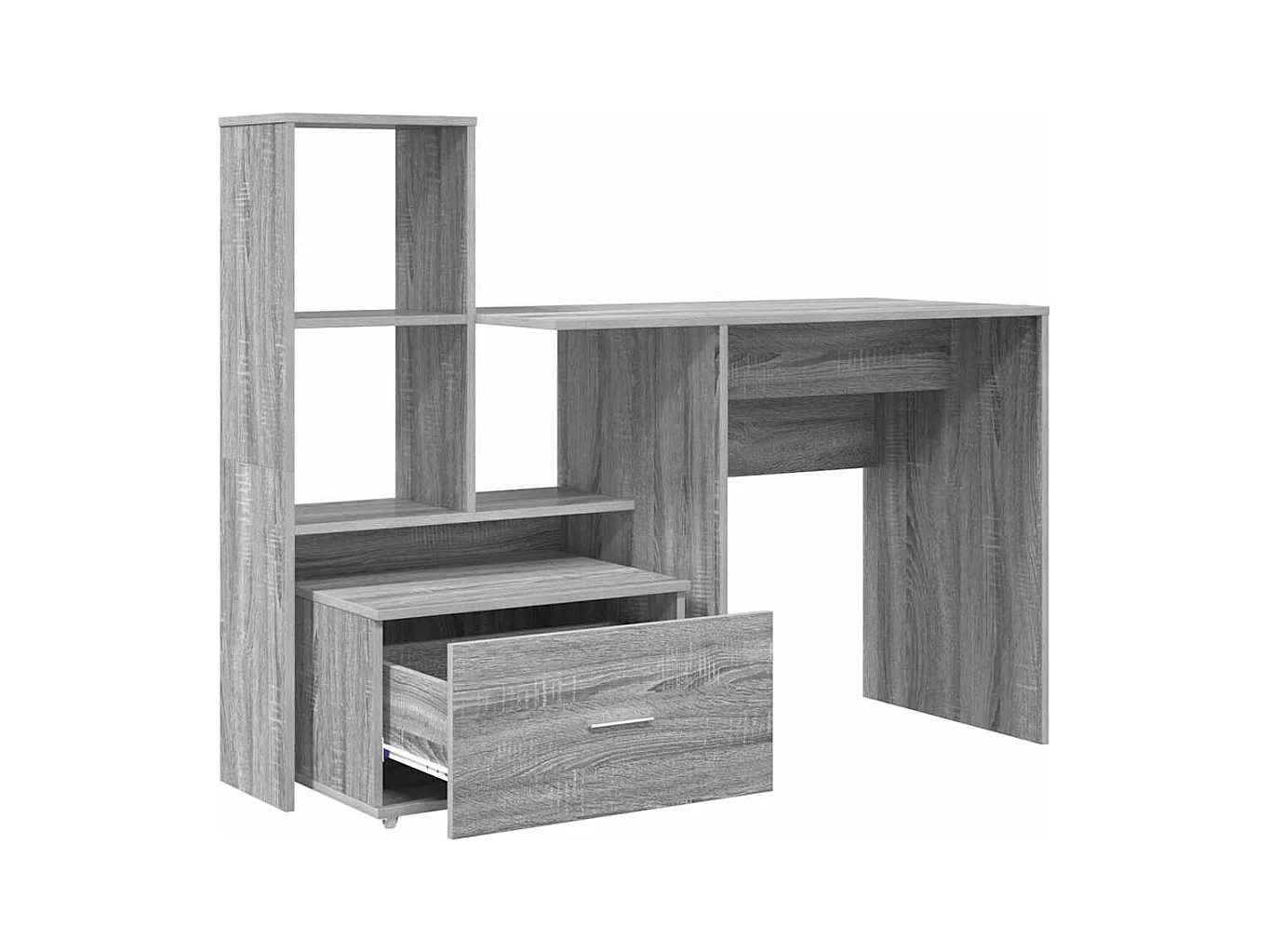 Bureau Sonoma gris 131,5 x 50 x 106,5 cm Bois d'ingénierie