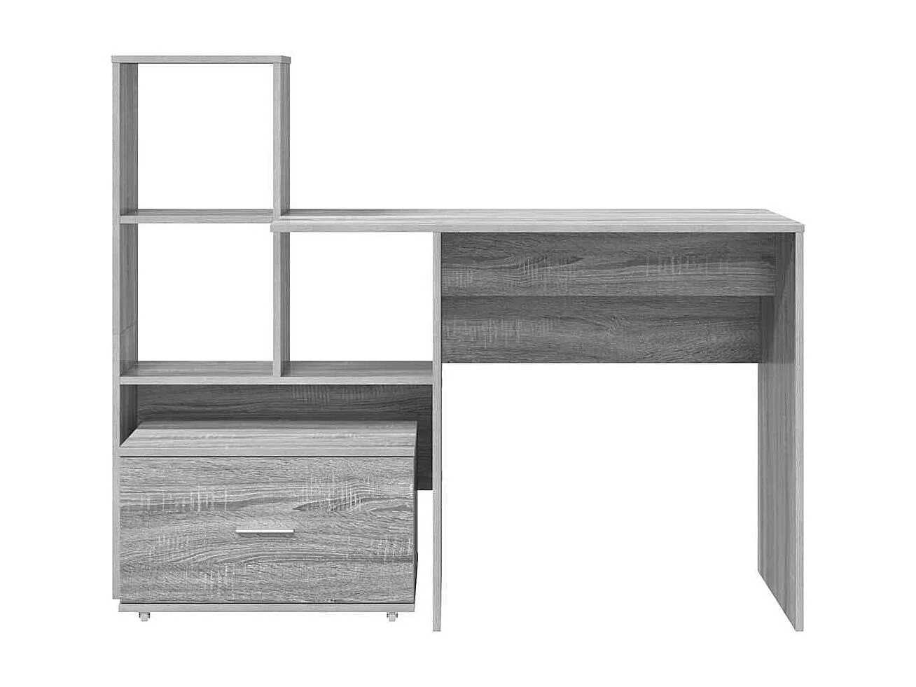 Bureau Sonoma gris 131,5 x 50 x 106,5 cm Bois d'ingénierie