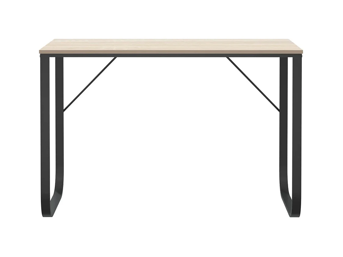 Zwart en eiken computerbureau 110x60x73 cm Spaanplaat