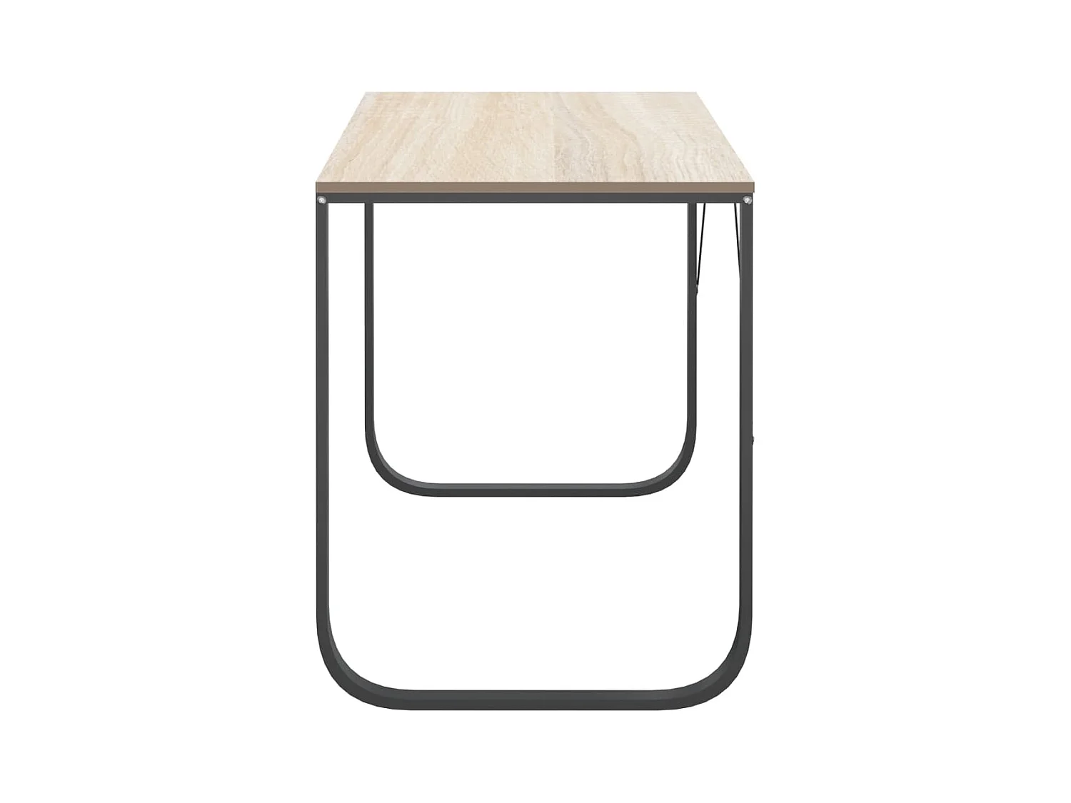 Zwart en eiken computerbureau 110x60x73 cm Spaanplaat