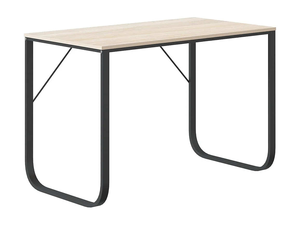 Bureau d'ordinateur Noir et chêne 110x60x73 cm Aggloméré