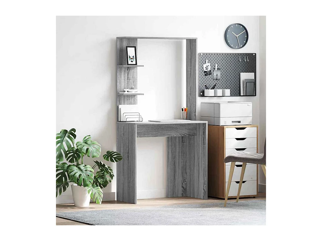Bureau Sonoma gris 78.5 x 37 x 154.5 cm Bois d'ingénierie