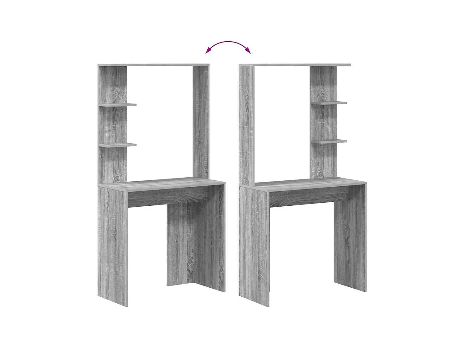 Bureau Sonoma gris 78.5 x 37 x 154.5 cm Bois d'ingénierie