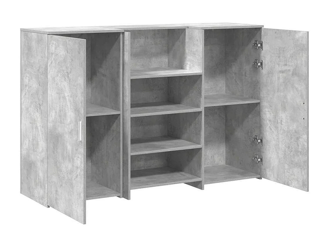 Bureau de réception gris béton 155x50x103,5cm bois d'ingénierie