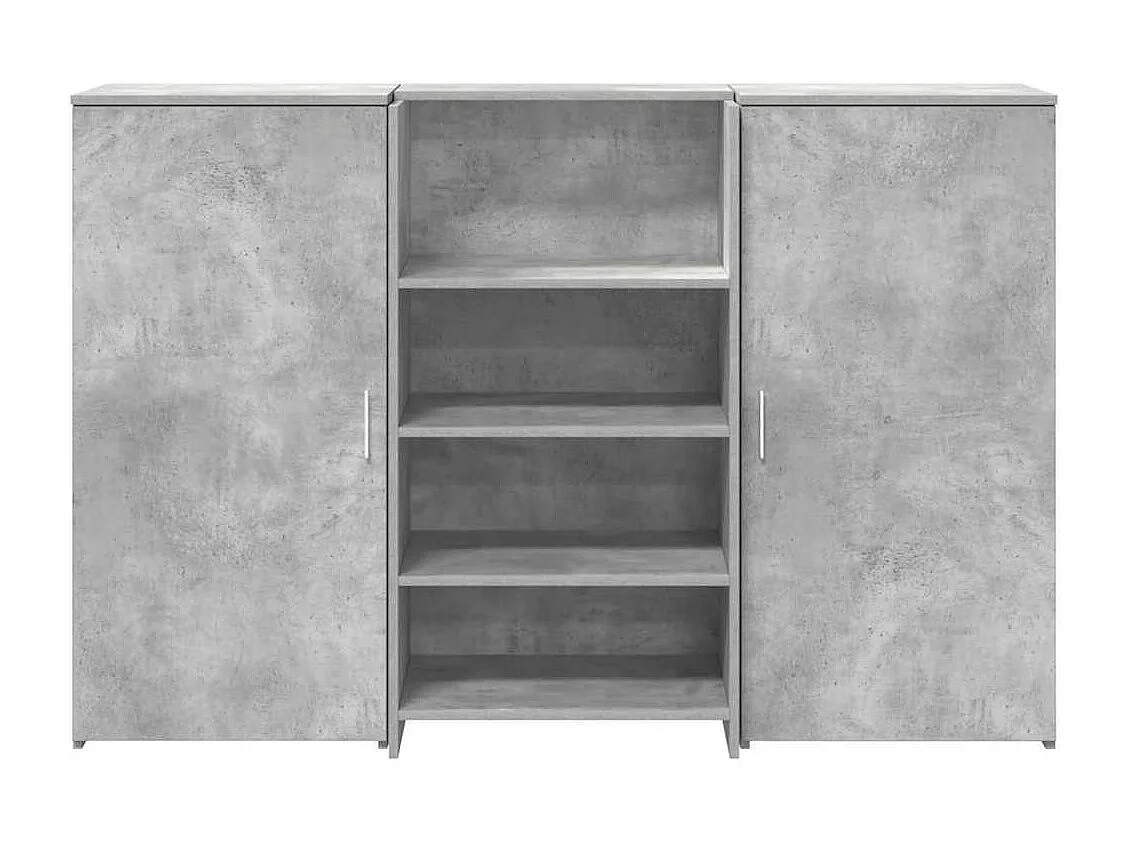 Bureau de réception gris béton 155x50x103,5cm bois d'ingénierie