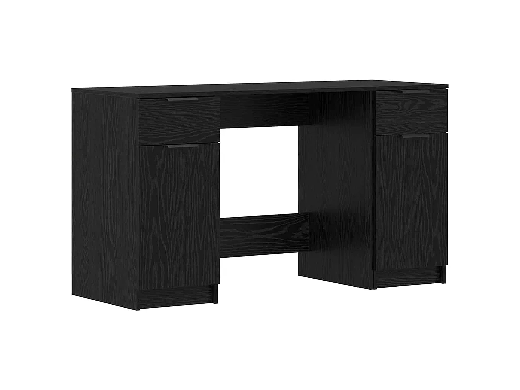 Scrivania in rovere nero 133 x 50 x 75 cm in legno ingegnerizzato