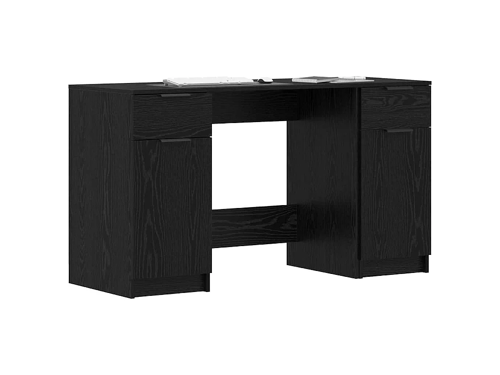 Scrivania in rovere nero 133 x 50 x 75 cm in legno ingegnerizzato
