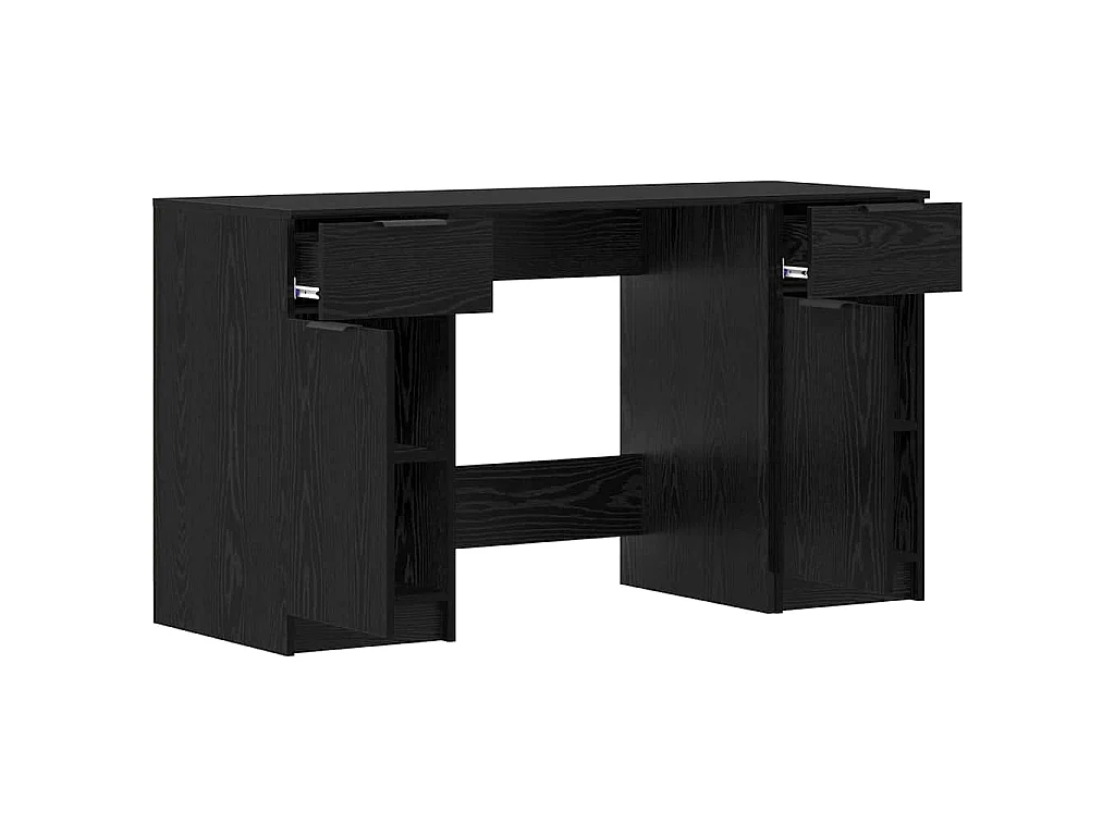 Scrivania in rovere nero 133 x 50 x 75 cm in legno ingegnerizzato
