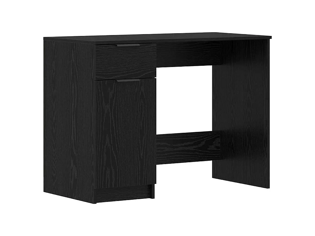 Scrivania in rovere nero 133 x 50 x 75 cm in legno ingegnerizzato