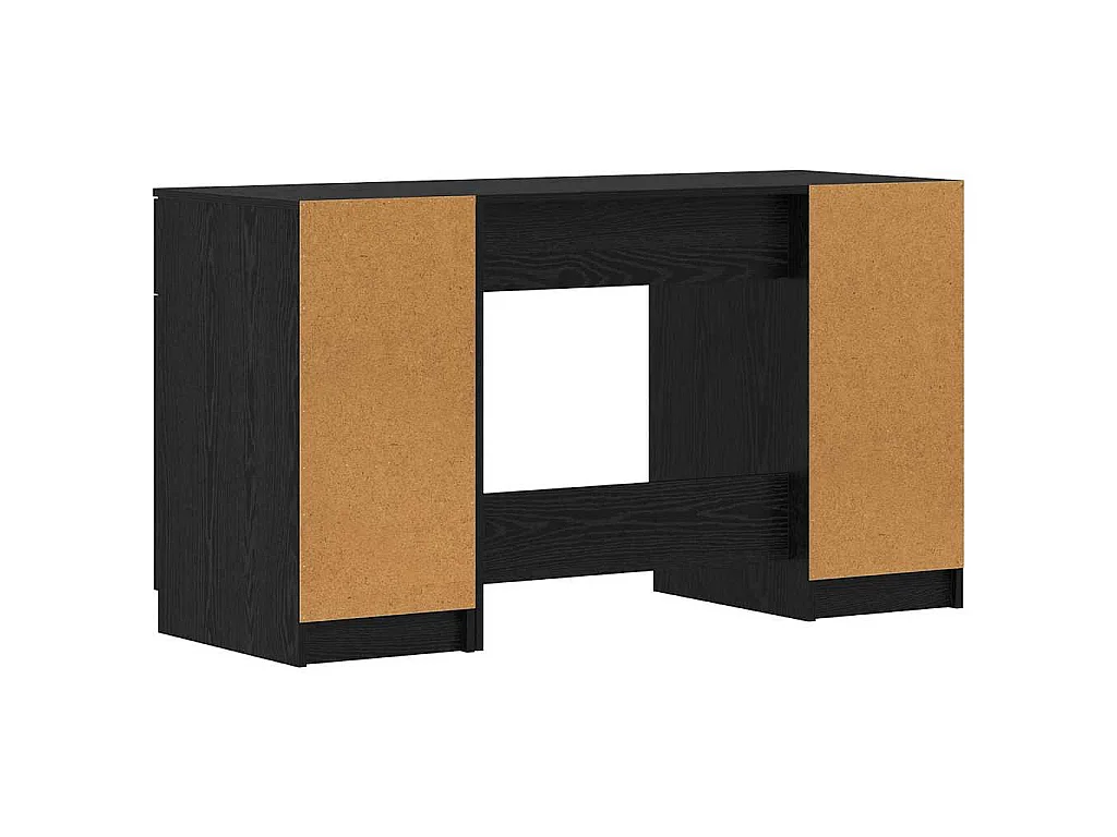 Scrivania in rovere nero 133 x 50 x 75 cm in legno ingegnerizzato