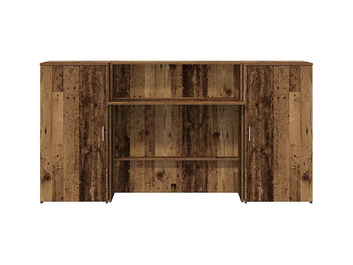 Bureau de réception vieux bois 200x50x103,5cm bois d'ingénierie