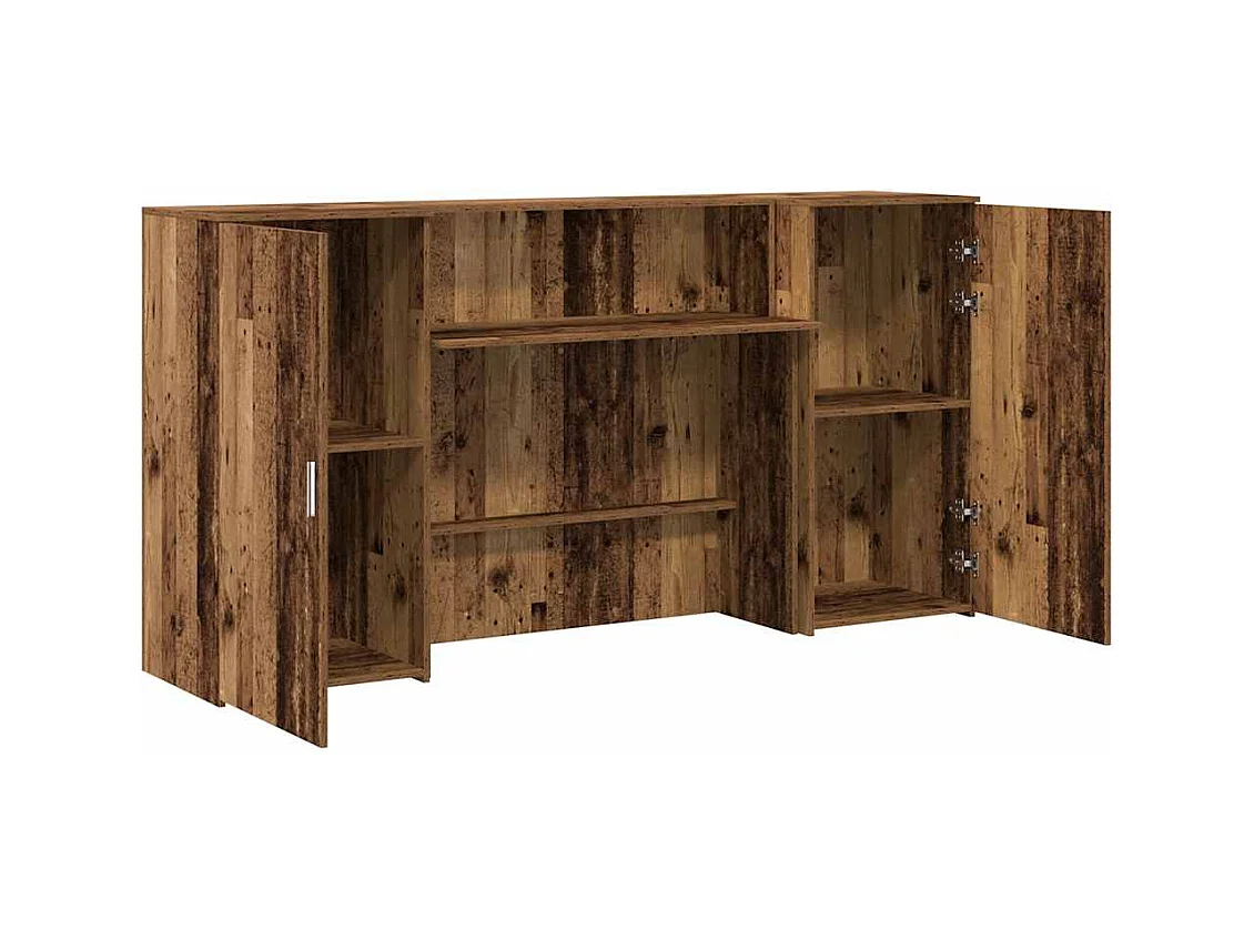 Bureau de réception vieux bois 200x50x103,5cm bois d'ingénierie