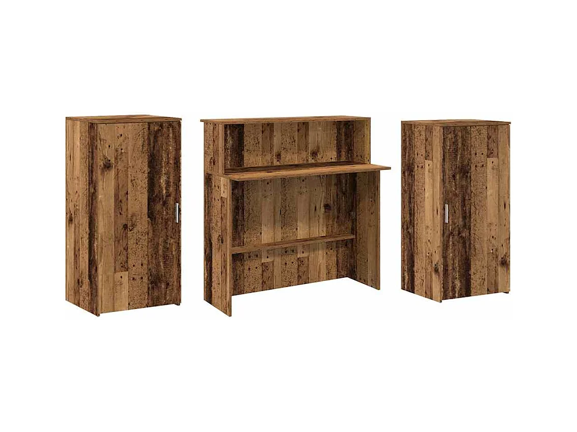 Bureau de réception vieux bois 200x50x103,5cm bois d'ingénierie