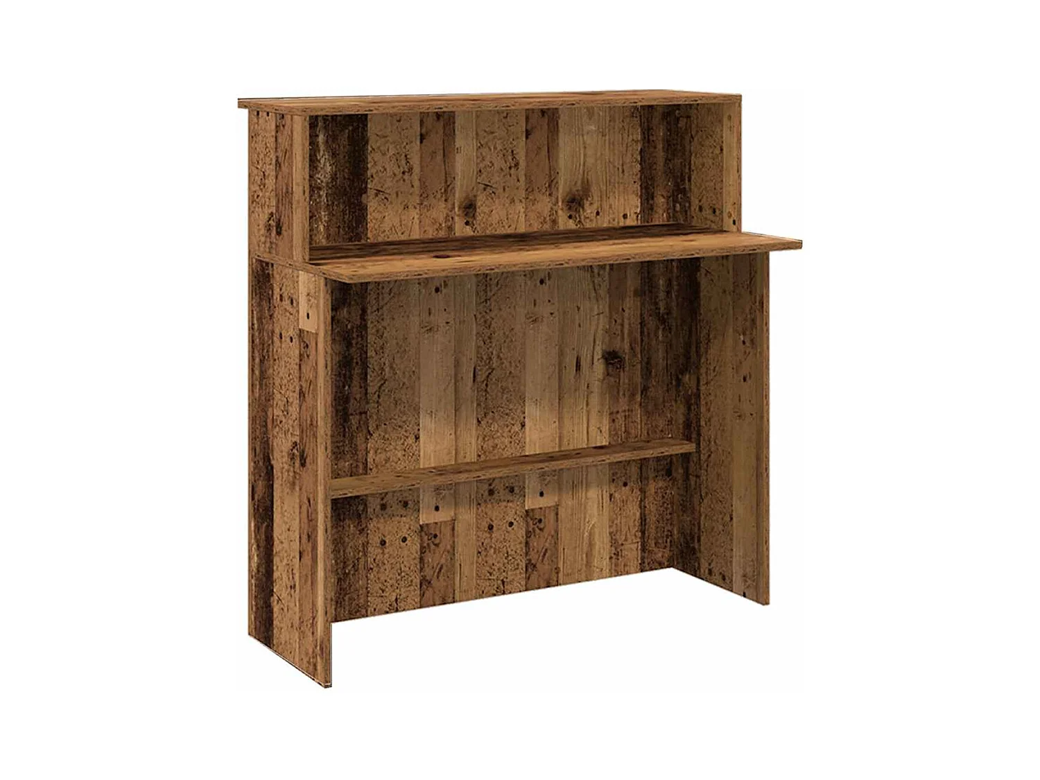 Bureau de réception vieux bois 200x50x103,5cm bois d'ingénierie