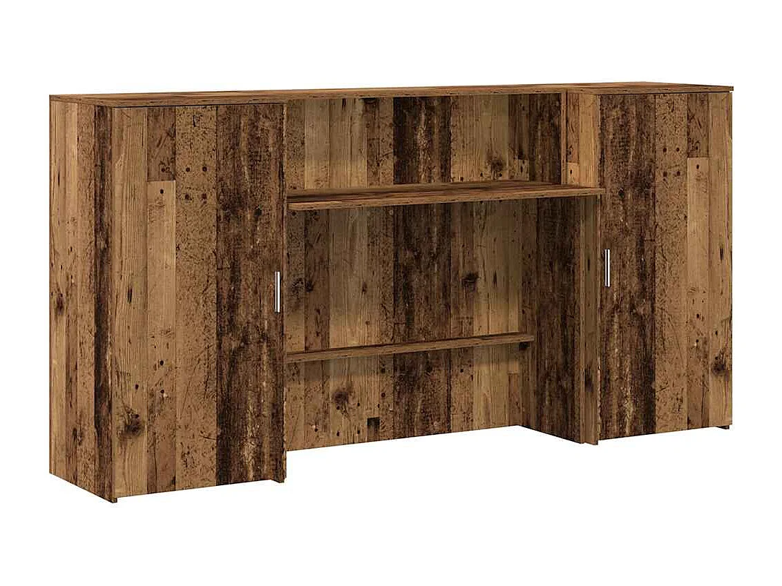 Bureau de réception vieux bois 200x50x103,5cm bois d'ingénierie