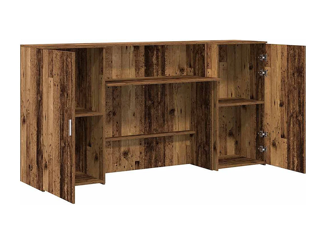 Bureau de réception vieux bois 200x50x103,5cm bois d'ingénierie