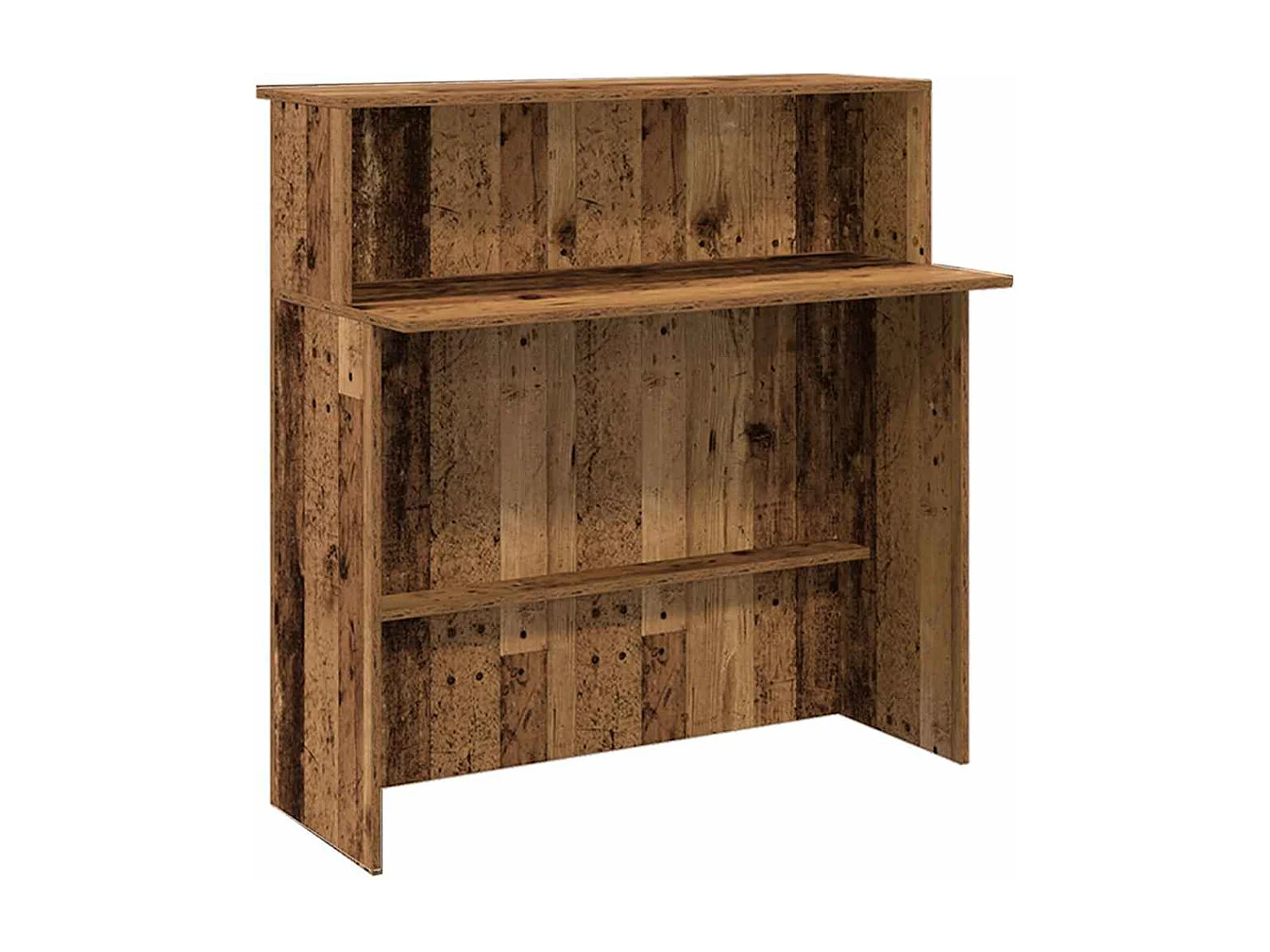 Bureau de réception vieux bois 200x50x103,5cm bois d'ingénierie