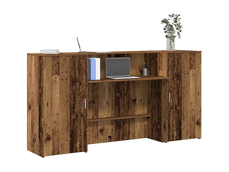 Bureau de réception vieux bois 200x50x103,5cm bois d'ingénierie